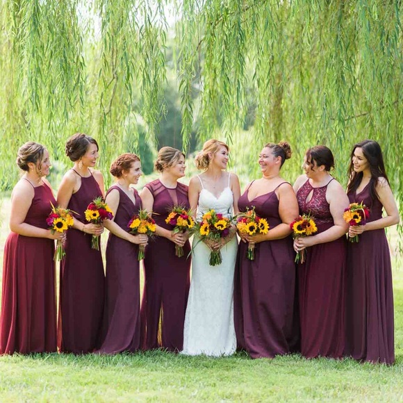 Surplice Tank Long Chiffon Bridesmaid 